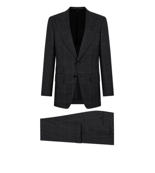 Men Tom Ford Window Pane Shelton Suit Suits